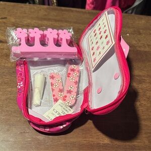 Avon Pink Floral Manicure Set